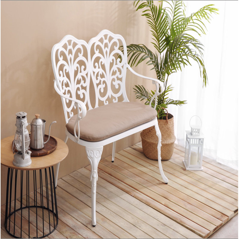 Mobilier d'extérieur en aluminium coulé avec rosette de jardin pour l'extérieur, Blanc