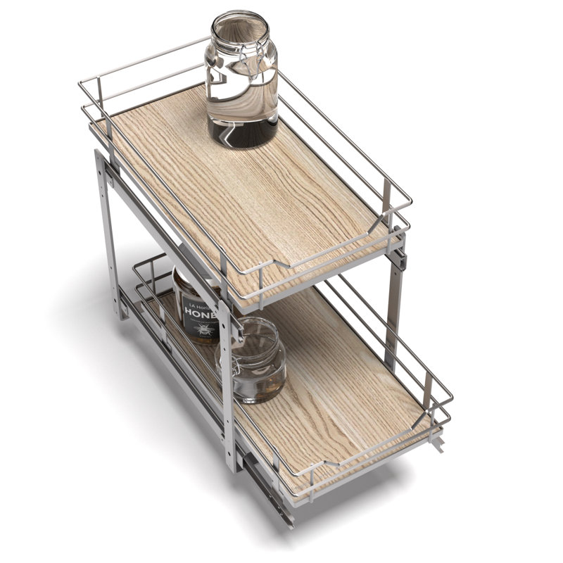 Tiroir de rangement pour garde-manger, Argenté / Brun, L 12 po x P 20 po