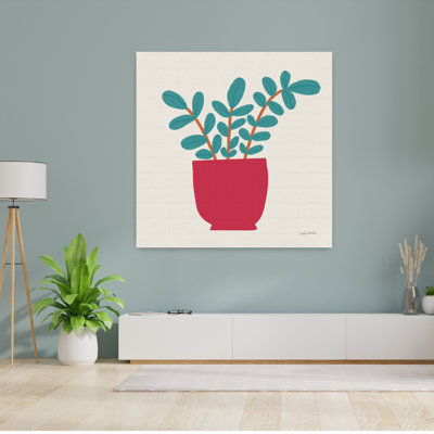 Art mural contemporain plante en pot