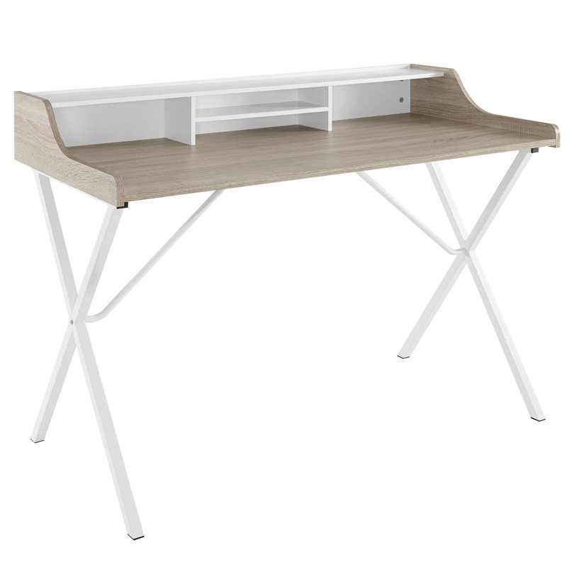 Bin Desk, Oak/White