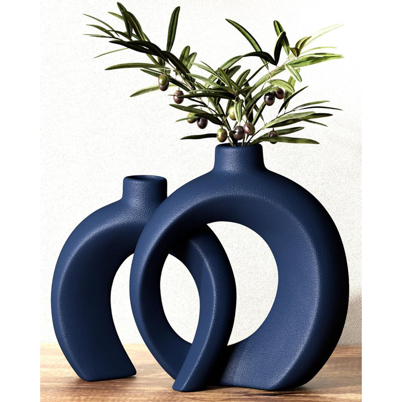 Ensemble de 2 vases beignets bleu marine