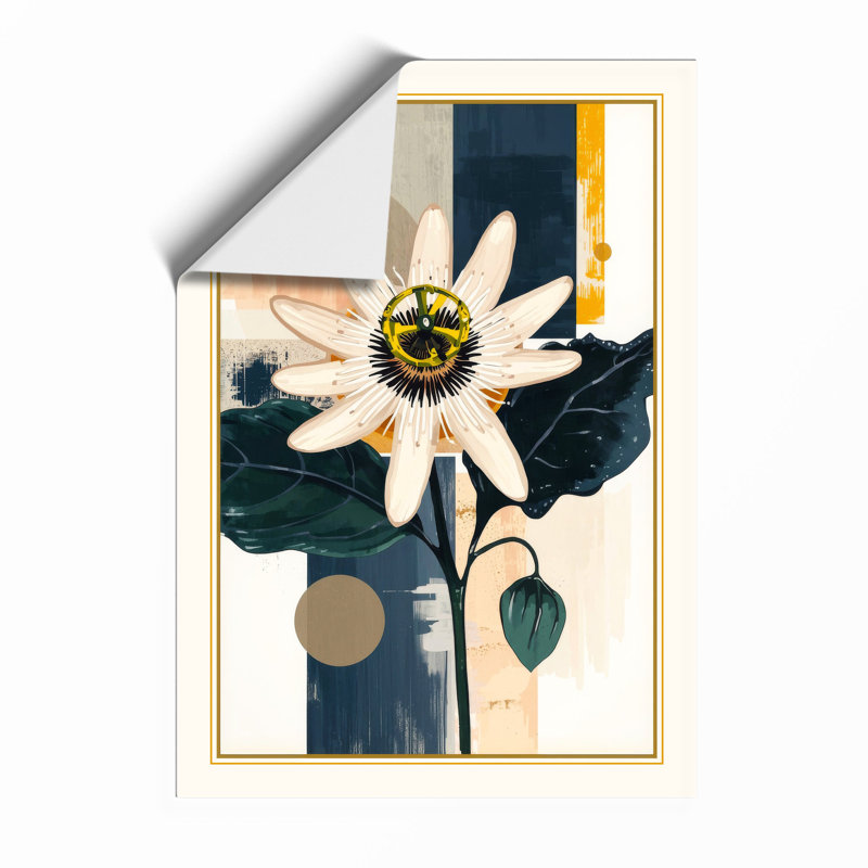 Daisy and Geometry Botanical - Framed Print, Unframed, A3 - 42.0 x 29.7 cm