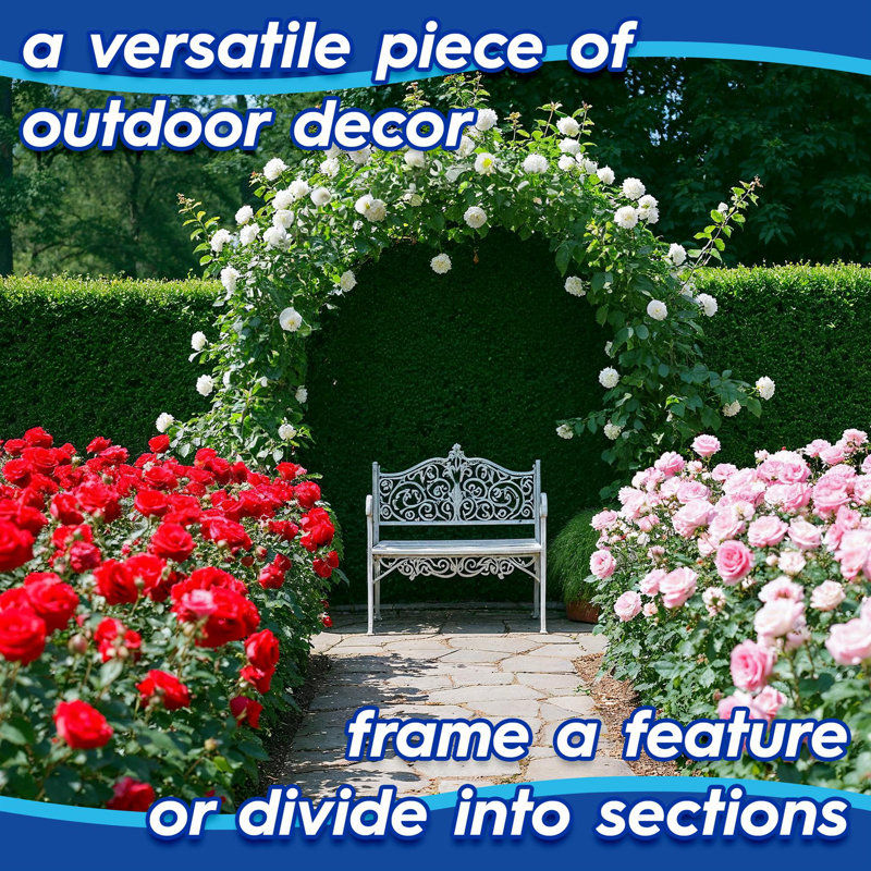 Harbour Housewares Metal Garden Arbour Arch - 2.4m x 1.4m