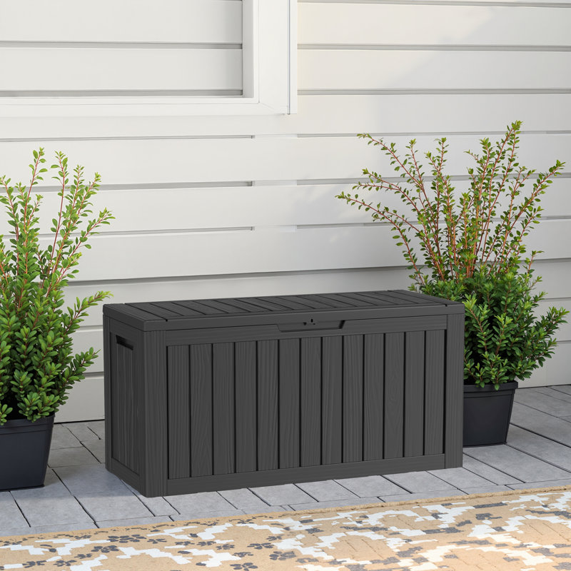 Boîte de rangement en résine résistante à l'eau 28 gallons pour utilisation intérieure et extérieure pour le mobilier et les fournitures de jardin