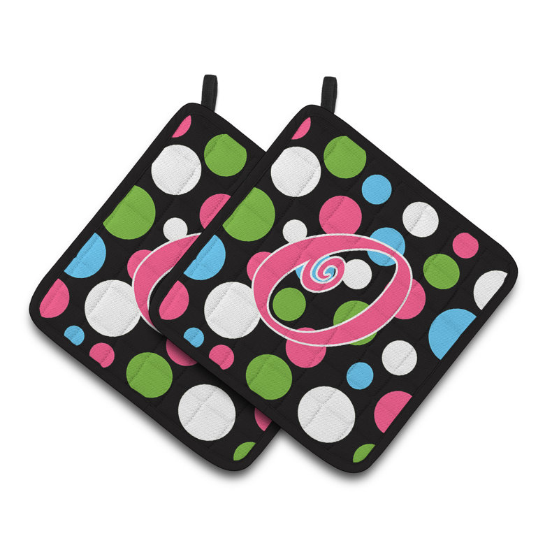 Caroline's Treasures Polka Dots Polyester Potholder, O