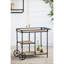 Chariot-bar 32,3 x 15,7 x 26,8 po avec structure en métal noir et trois tablettes gracieuses, choix de rangement délicieux