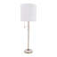 Grande lampe de table moderne avec détails en marbre pour la chambre à coucher - Petite lampe d'appoint élégante pour le chevet, le bureau ou le salon - Doré et blanc
