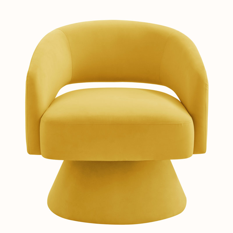 Fauteuil demi-tonneau pivotant l 27,5 po, Jaune
