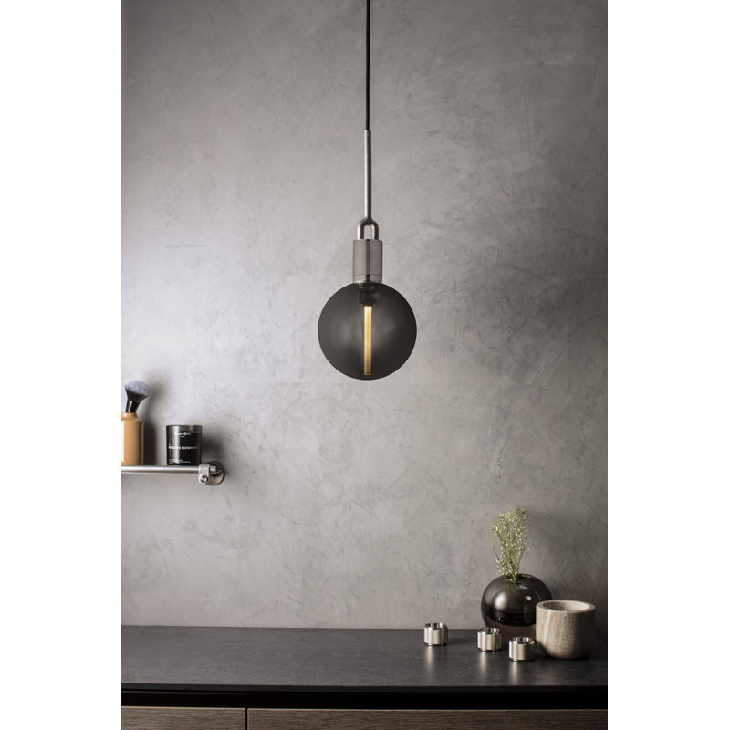 Linear Knurl 1 - Light LED Pendant, Brass/Smoked