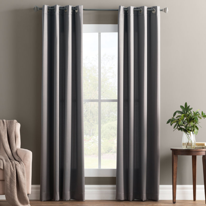 Panneau de rideau à oeillets à économie d'énergie thermique - Basics by Wayfair ™, Acier, 1 Panel, l 54" x L 84"