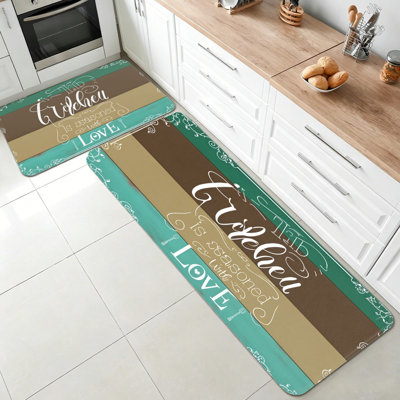 Tapis de cuisine rétro 2 pièces