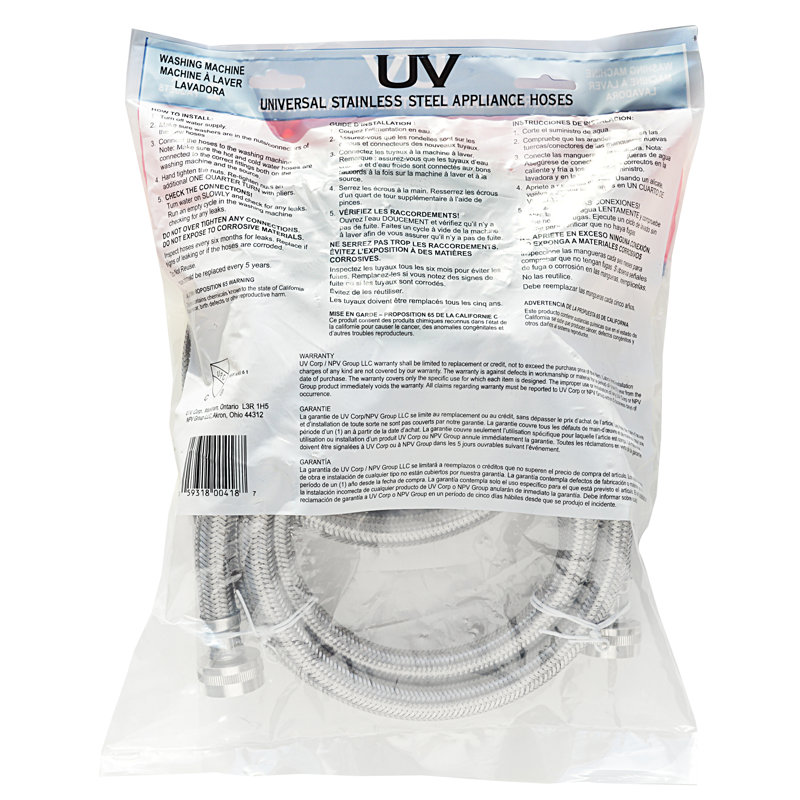 Ensemble de connecteur pour machine à laver uv chaude et froide