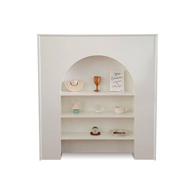White Manufactured Wood Freestanding Fireplace