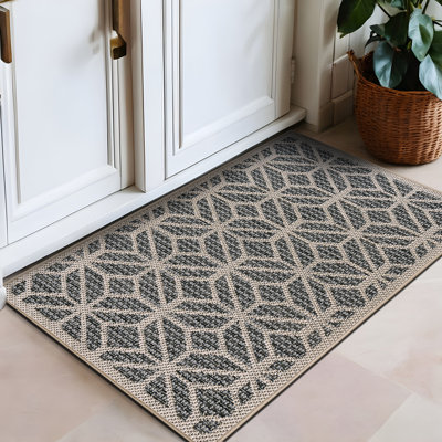 Pissouri Geometric Blue/Gray/Ivory Indoor & Outdoor Area Rug