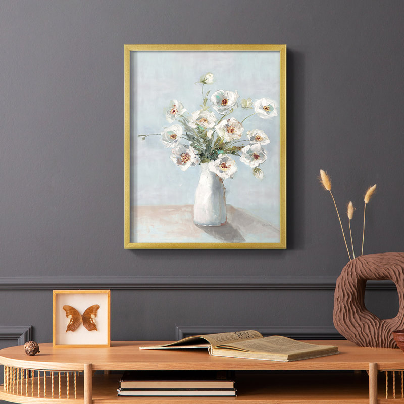 «Prettiest Poppies», reproduction encadrée - bois massif, Or, H 10 po x l 8 po