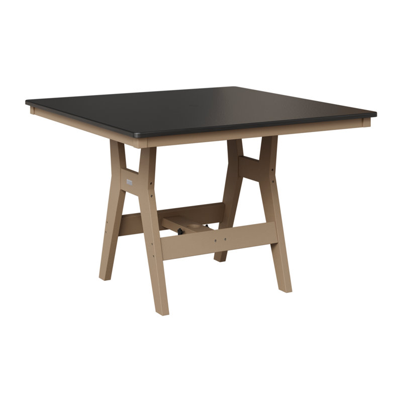 Table de bar berlinoise Berlin Harbor, Noir martelé, H 38,87 po x l 44 po x P 44 po, Bois vieilli