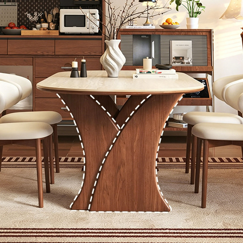 Table Vintage en pierre frittée crème Vintage, 29.9" H x 63" W x 31.5" D