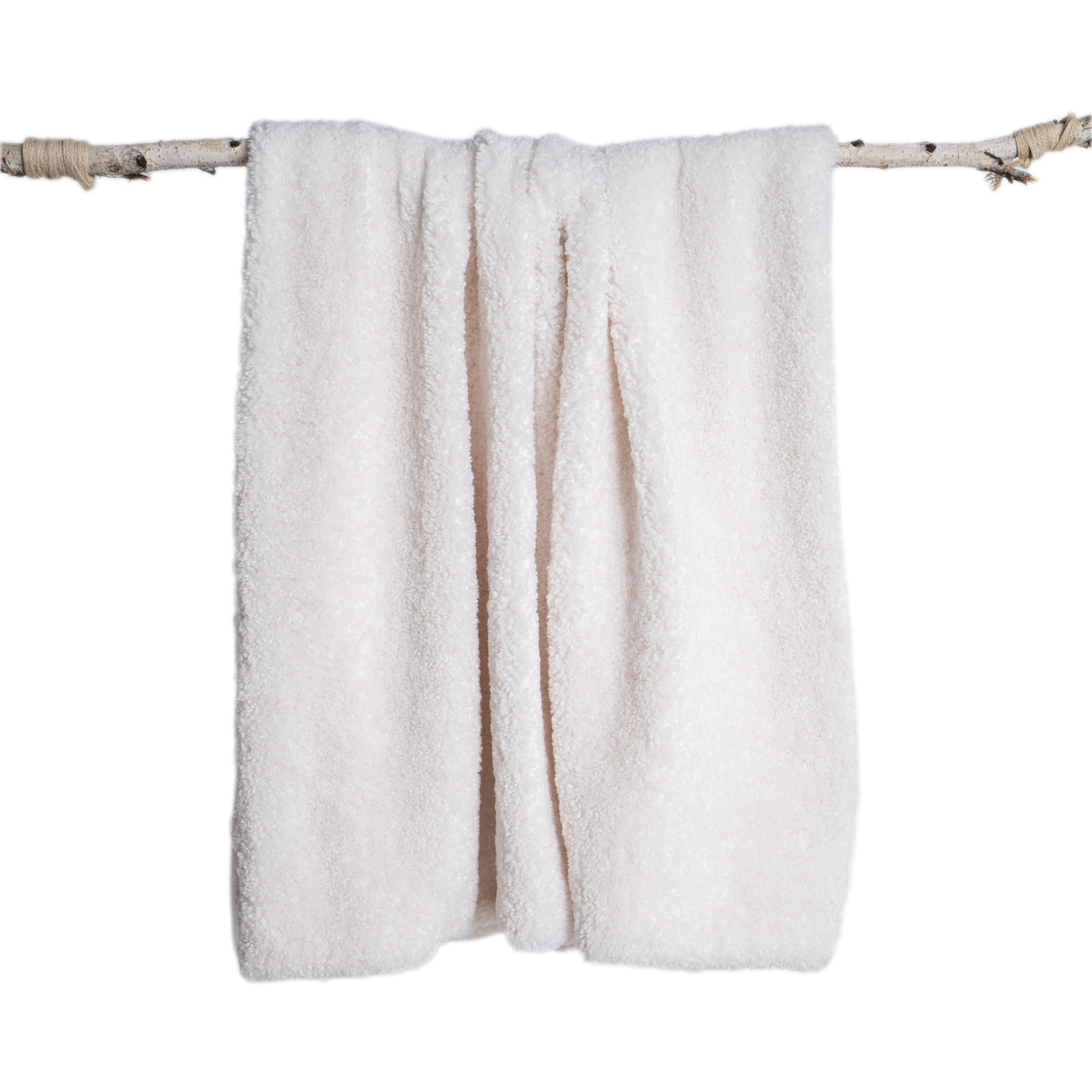 Sherpalux Knitted Throw Blanket, White