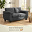  2 Seater Sofa, Chenille Small Sofa with Spring Cushions, Dark Grey-1388708896