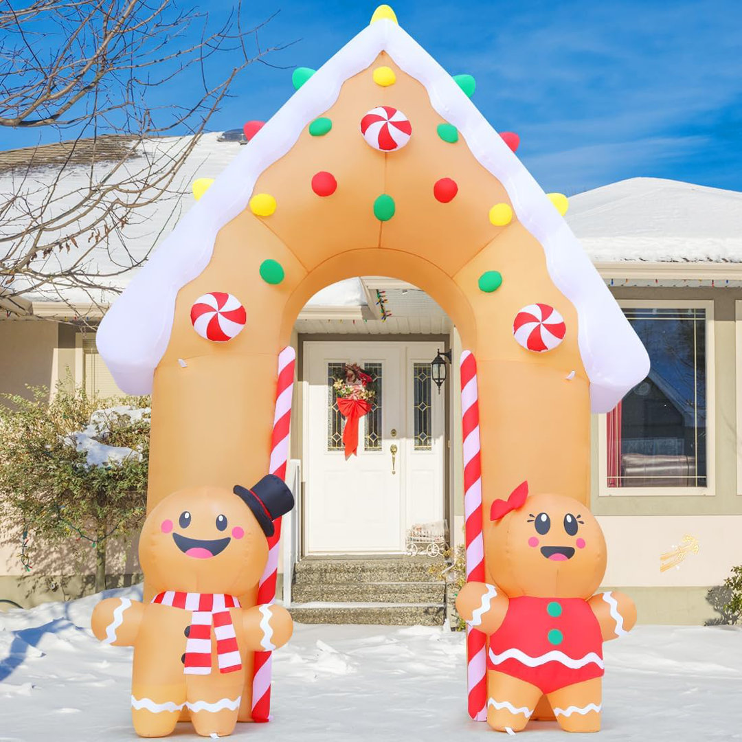 Christmas Inflatable 11.8 FT Gingerbread Archway Inflatable Gaint Christmas Inflatable Arch The Holiday Aisle®