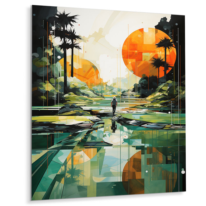«Golf Putting Paradise» - art mural en métal Golf, H 20 po x l 12 po