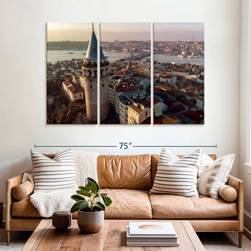 Paysage urbain Turquie, H 42 po x l 65 po