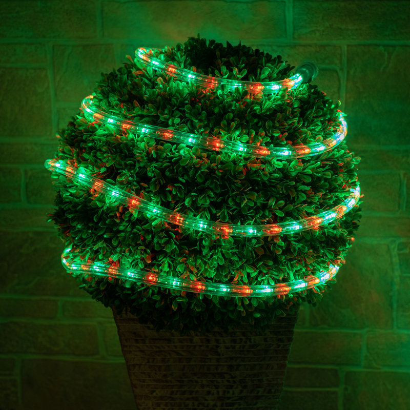 18FT 216 Light End-to-End Connectable LED Rope Lights, Red/Green