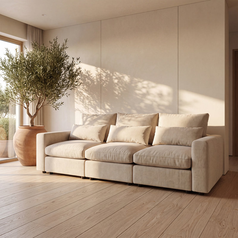 Canapé modulaire modulaire 3 places beige, Beige