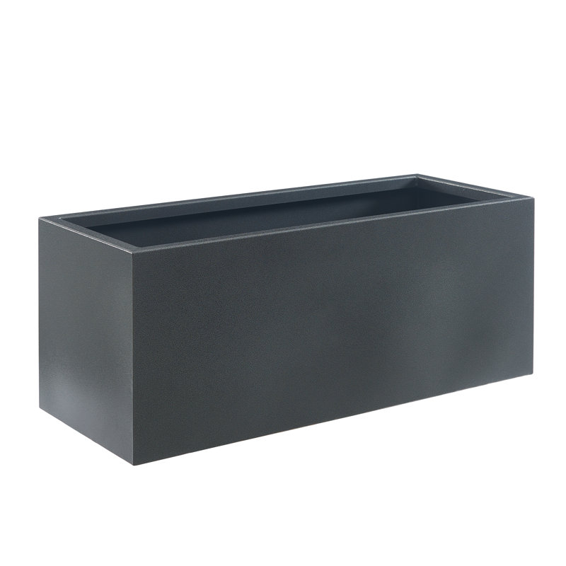 Tormund Metal Planter Box, Gray, 15" H x 38" W x 15" D