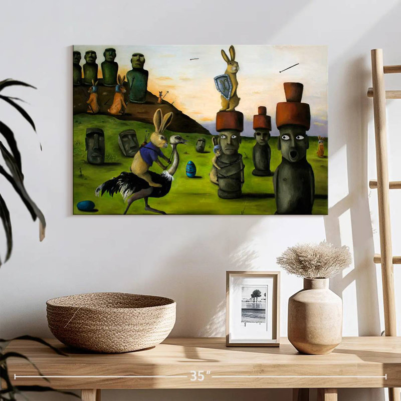Battle Over Easter Island, 16" H x 24" W