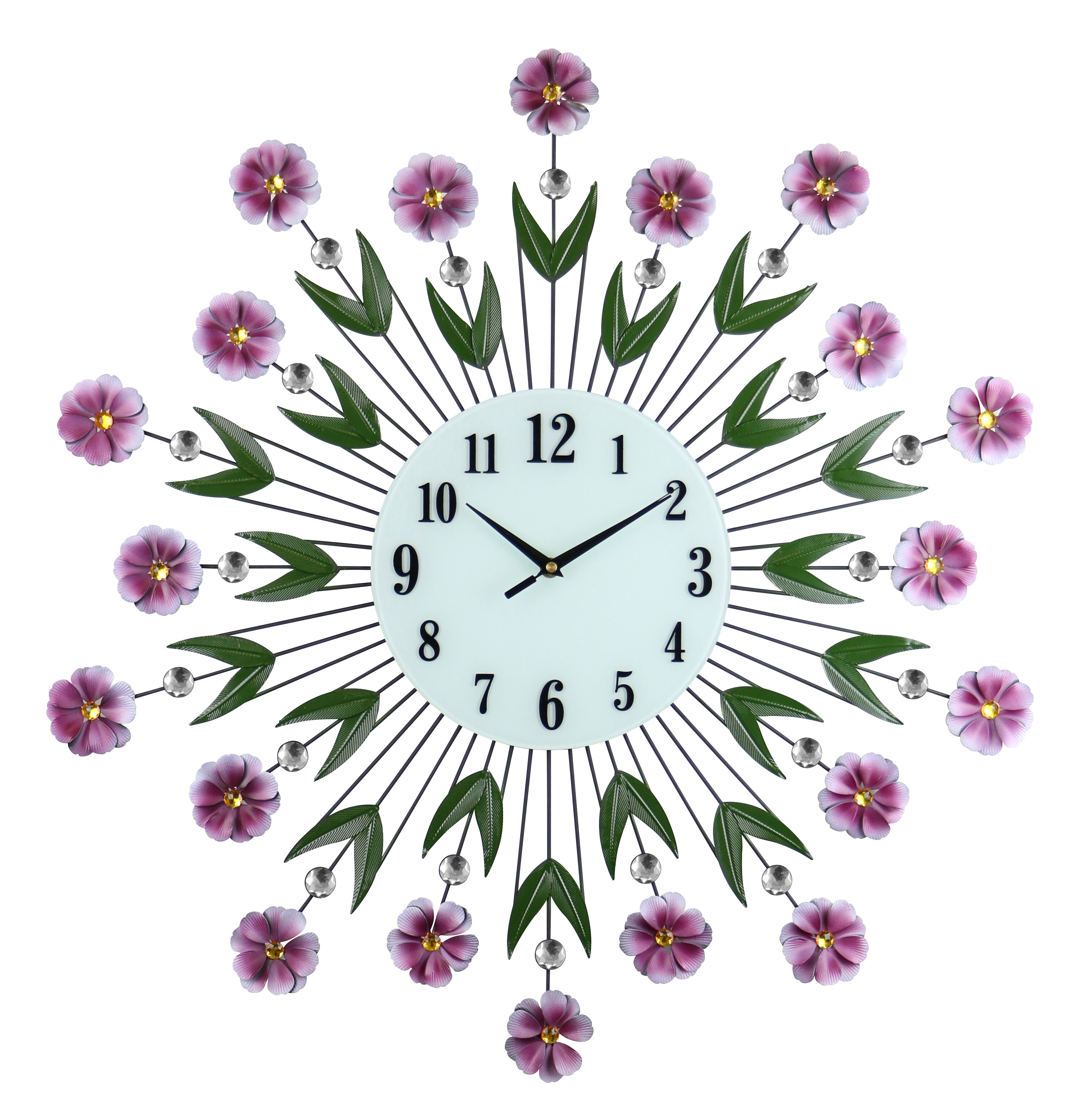 House of Hampton® Oversized Shakia Flower Wall Clock & Reviews | Wayfair