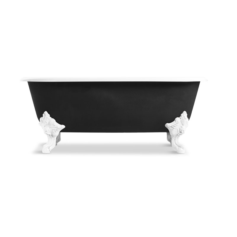 Circe™ Claw Foot Freestanding Bathtub with Black Exterior