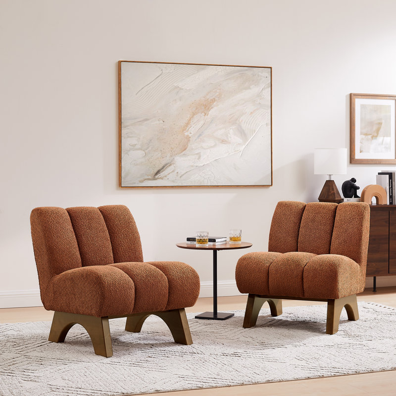 Brinlei 64cm Wide Tufted Lounge Chair, Orange
