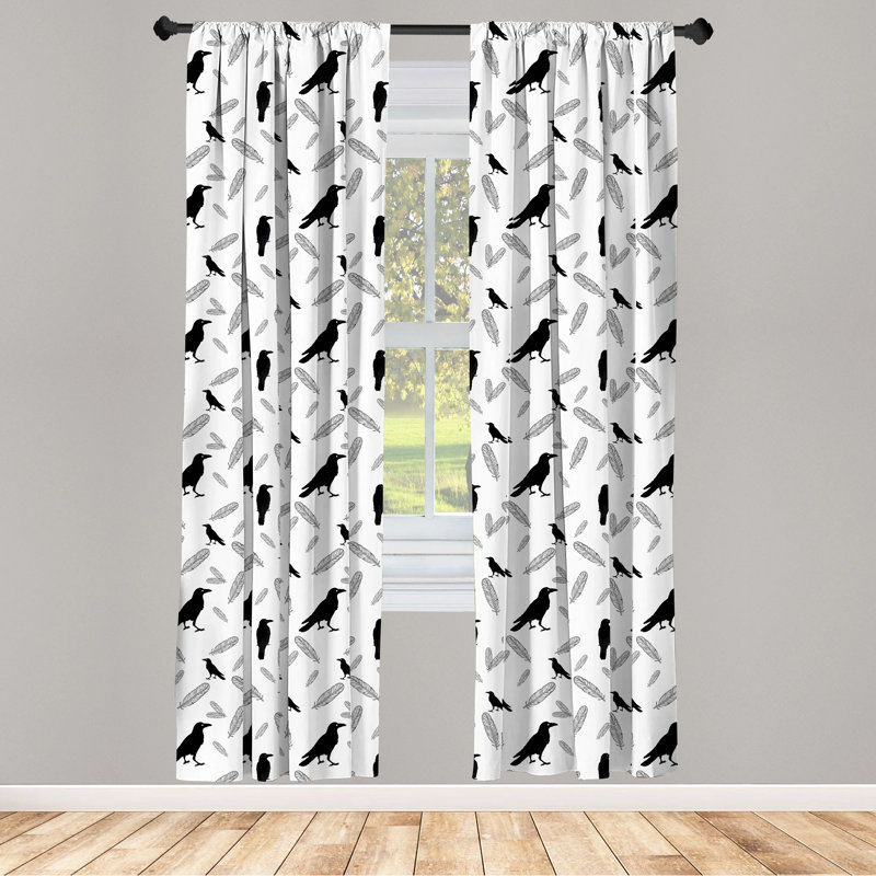 Crow Semi-Sheer Rod Pocket Curtain Panels, 28" x 95"
