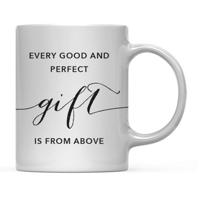 Bible moderne chrétienne noire versets 11 oz. Cadeau de tasse à café, chaque bon et parfait cadeau vient d'en haut, paquet de 1, cadeau de Noël d'inspiration religieuse pour lui
