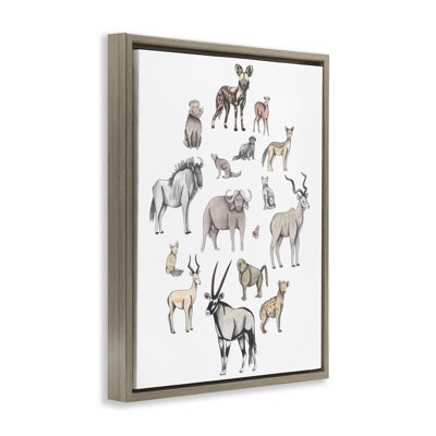 Simple Africa Animals Floating Frame, design by Cecilia Battaini