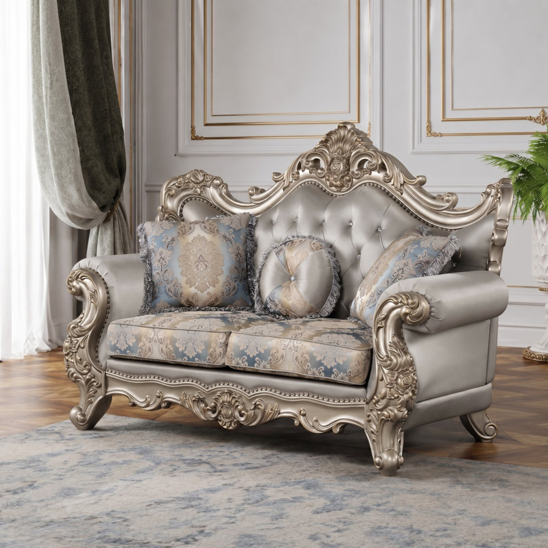 Bellara Traditional Loveseat champagne-gold finish