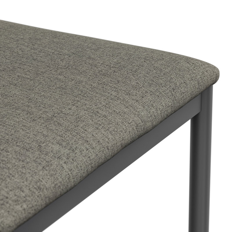 Marhill 18.1cm H Upholstered Side Chair, Grey Fabric, 6, Matte Black
