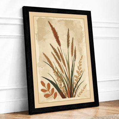 Dried Grasses Study Botanical - Framed Print