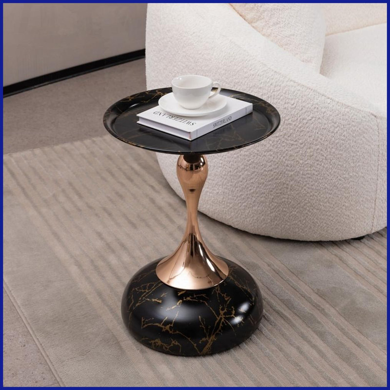 Table basse Mermaid Tail Modern - Assemblage facile, polyvalente pour le salon / la chambre à coucher, Noir