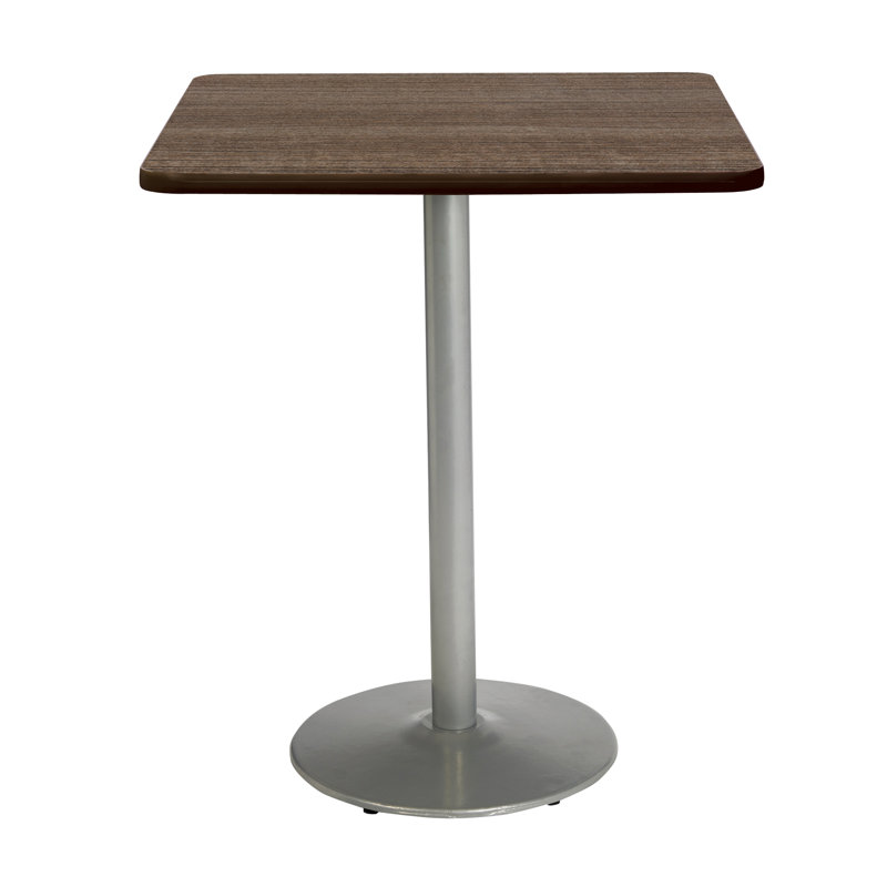 Mode Square Breakroom Dining Table, Silver, Studio Teak, 42" H x 36" W x 36" D