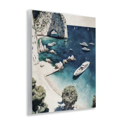 Rocky Coast Boats Wall Plaque Art by Svetlana Aleynikova
