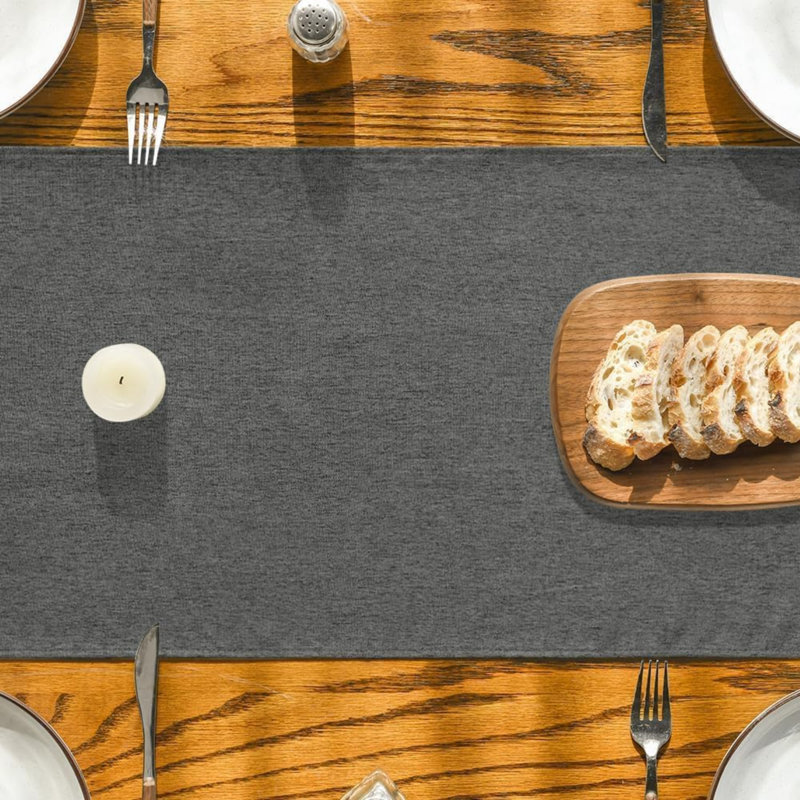 Dark Grey Table Runner 40x140 cm | Seasonal Fall Winter Machine Washable Kitchen Dining Table Decoration for Home Party Decor
