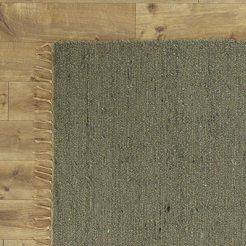 Tapis olive tissé à la main Brogan, Rectangle 3 pi 5 po x 5 pi 5 po