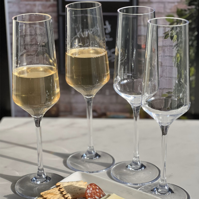 Ensemble de 4 flûtes à champagne en plastique Tritan Lexington, verres à champagne en plastique incassables, flûtes à champagne de mariage