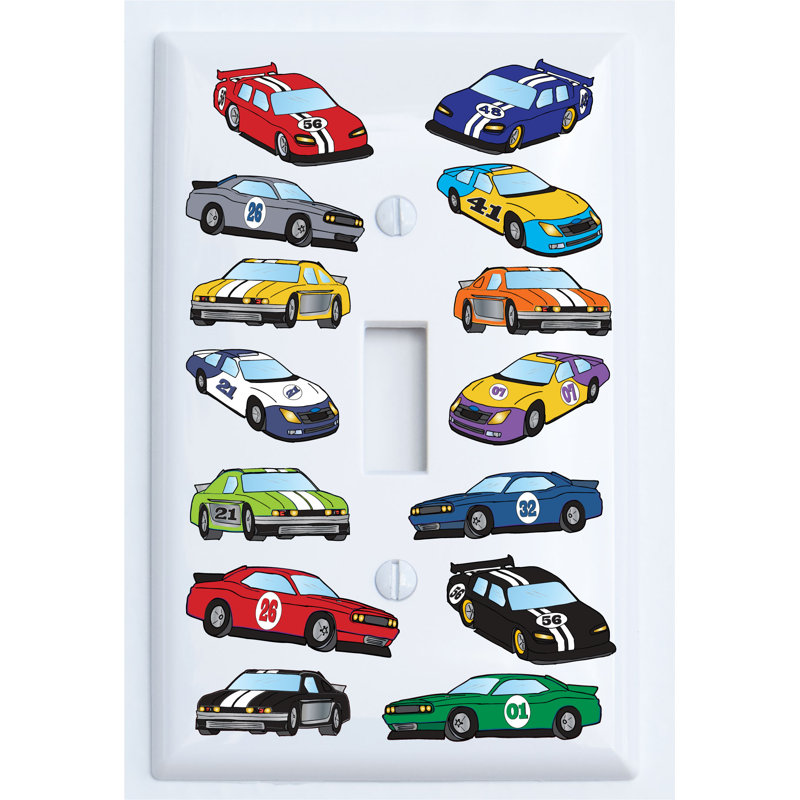 Plaque murale à interrupteur à bascule 1 voiture Stock Race Car