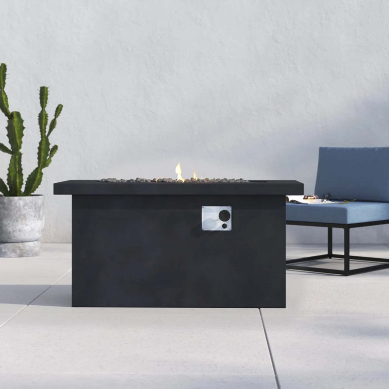 Table de foyer d'extérieur en béton au propane / gaz naturel, Gris anthracite