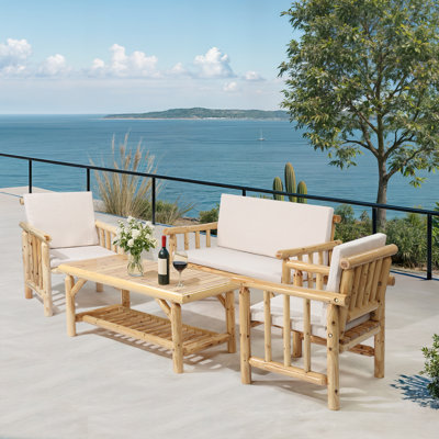 Patio 4-Piece Wood Conversation Set