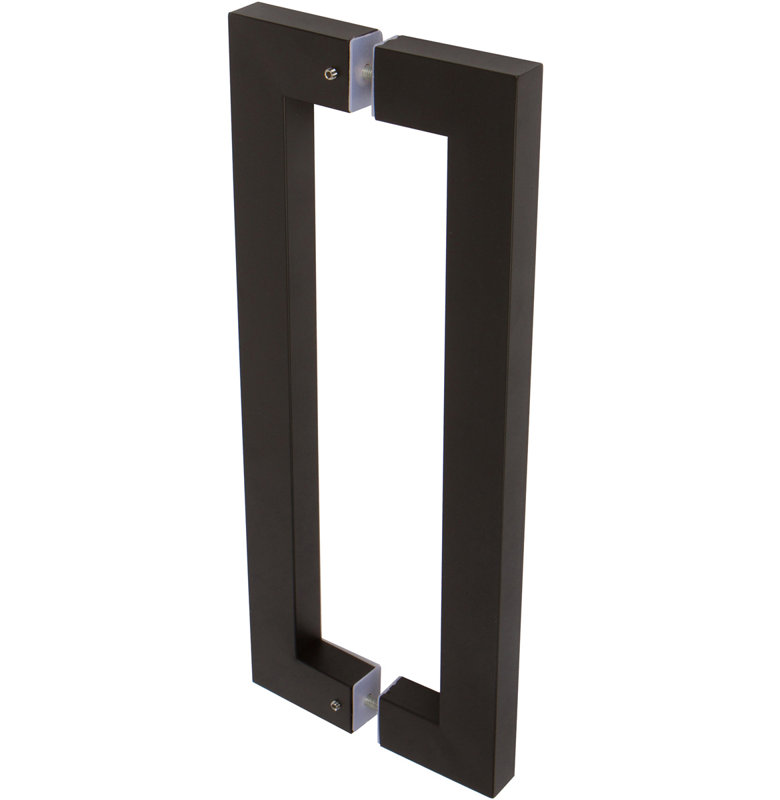 Pull Handle Barn Door Hardware, Black, 1.5" H x 6.75" W x 19.88" D