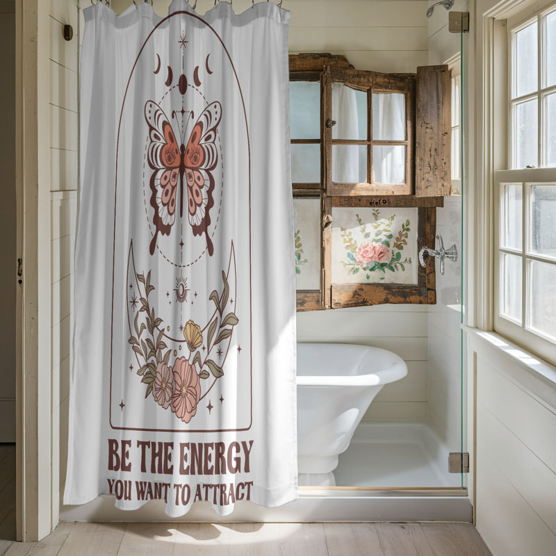 Rideau de douche 1 pièce Boho Energy, H 74 po x l 71 po